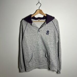 Vintage Walt Disney World Epcot Center Hoodie Sweatshirt Mens Large Gray 80s